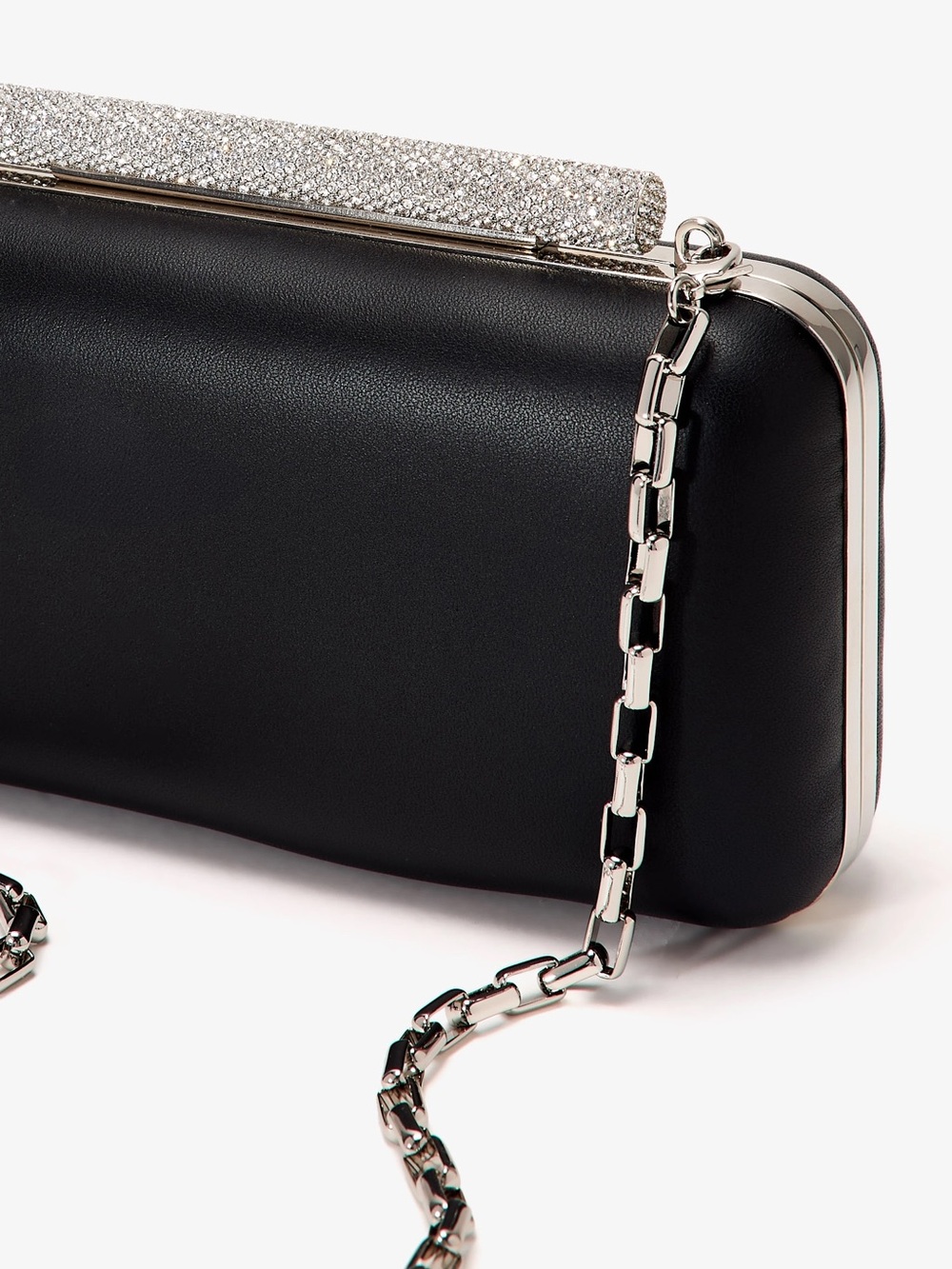 Fabulous Alexander McQueen Black Box Clutch with Crystal Handle